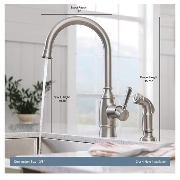 Bath Moen 8756srs Noell Singlehandle Standard Kitchen Faucet With